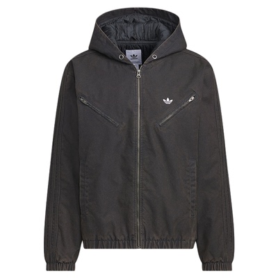 adidas阿迪达斯三叶草男女连帽棉服秋冬梭织帆布夹克外套KC2640