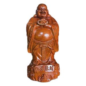 花梨木弥勒佛摆件拱手笑佛喜庆开业祝福巴花工艺八方聚财实木雕刻