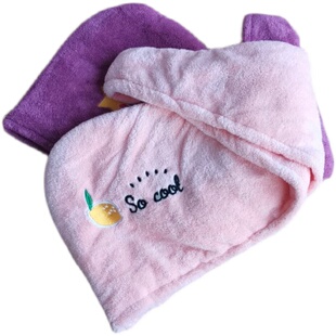 超强吸水双层干发帽刺绣长款双排扣子浴帽长发干发帽