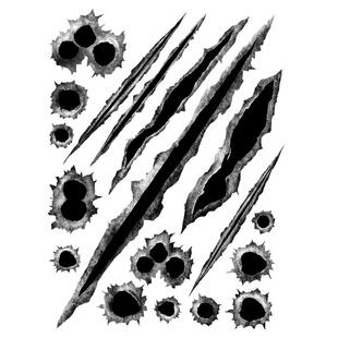 汽车3D立体子弹孔车贴划痕遮挡车身弹痕个性创意搞笑改装装饰车贴