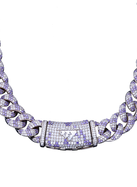 满钻古巴链#ONE电镀白金