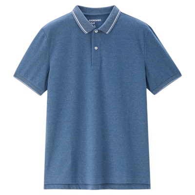佐丹奴Polo男装撞色边弹力莱卡棉珠地针织短袖POLO 01015383