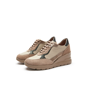 24Hrs西班牙24小时进口女士时尚坡跟运动鞋 小牛皮休闲鞋 26272