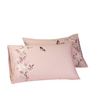 外贸 纯棉绣花 枕头套枕套纯棉绣花全棉枕套单人学生宿舍48x74cm