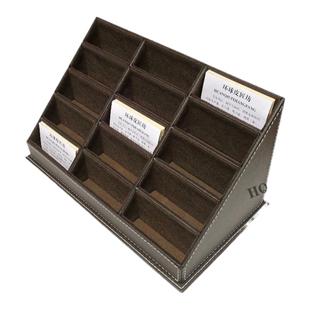 大容量皮质革15格酒店地产售楼部前台名片盒名片架名片座商务定做