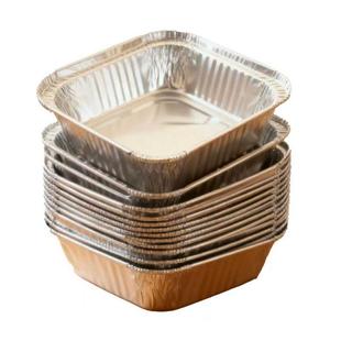 锡纸盘加厚加深空气炸锅家用纸正方形锡纸盘烘焙烤箱铝箔纸锡纸碗