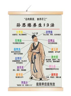 孙思邈养生13法全身养生装饰挂画