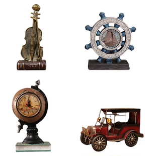 欧式复古摆件创意家居客厅酒柜摆设美式怀旧书房书架书柜子装饰品