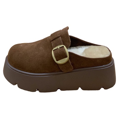 小个子增高厚底配裙子勃肯半拖鞋