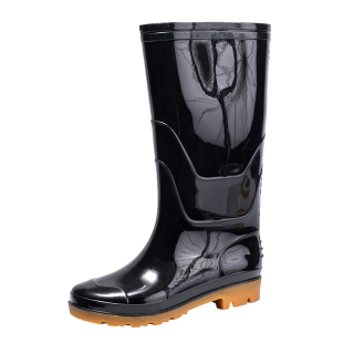 四季劳保胶鞋靴水桶耐磨牛筋底雨鞋男士保暖耐酸碱高筒加厚绒工作