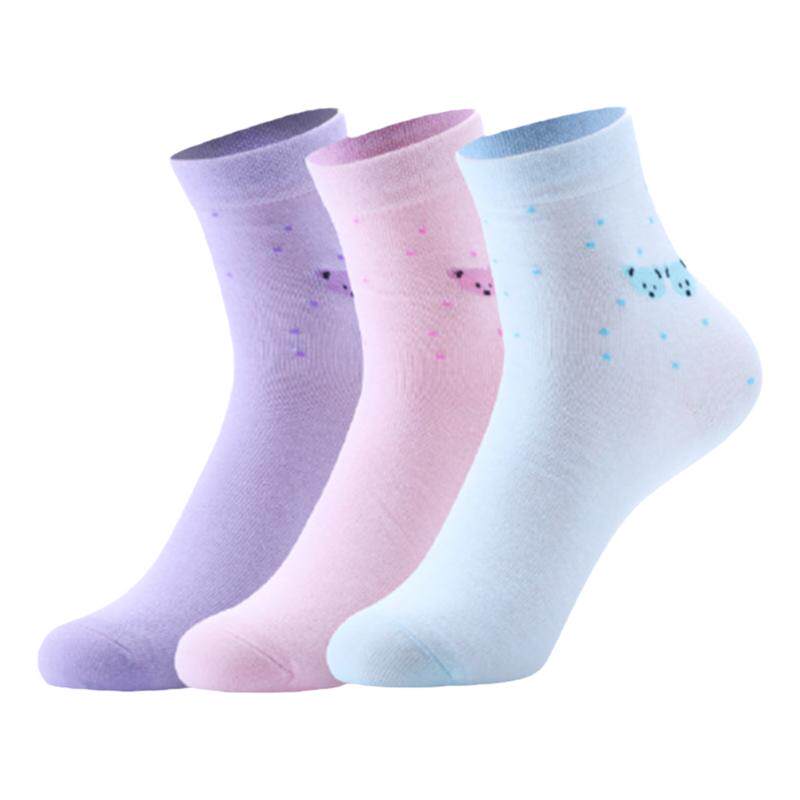 浪莎6双女纯棉袜春秋款全棉透气防臭中筒袜混色休闲薄款高弹潮袜