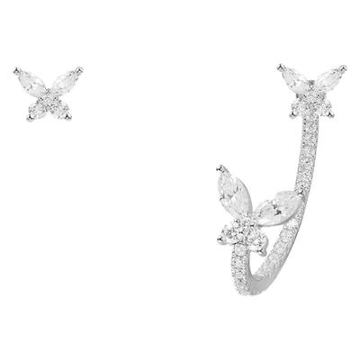 APM不对称蝴蝶耳环银设计感