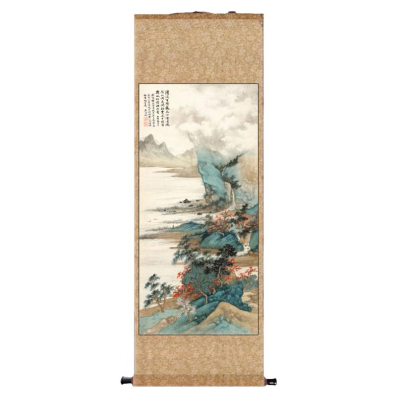画丝绸画卷轴画成品挂画