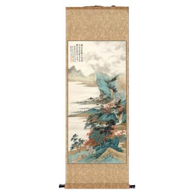 画丝绸画卷轴画成品挂画