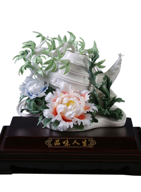 陶瓷客厅办公室装饰瓷花礼品