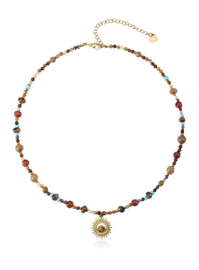 Idokawa天然虎眼石串珠项链