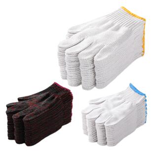 棉线劳保手套工作白纱耐磨加厚防护汽修动男工地干活秋冬透气尼龙