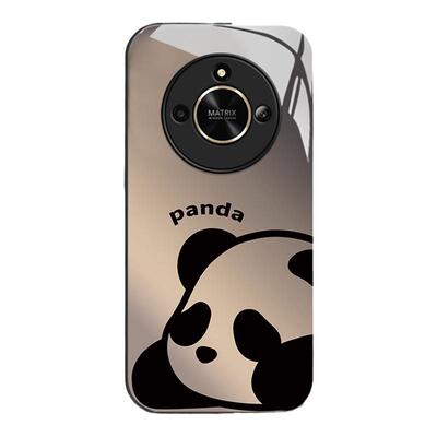 适用荣耀x50pro手机壳新款x40i趴趴熊猫honor防摔x30可爱女网红x20se简约x10金属漆玻璃9x高级感8x全包GT潮