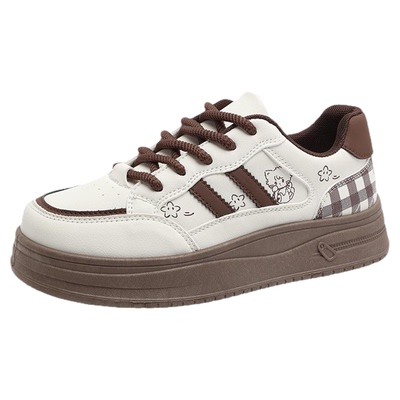 人本板鞋女设计感小众百搭小白鞋