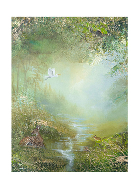 HLF.手绘油画《点金晨曦》立体肌理感客厅玄关电表箱中古风老钱风