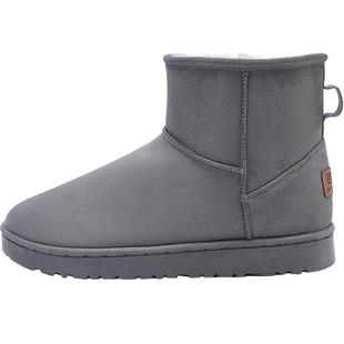 回力雪地靴男冬季新款加绒加厚鞋子男东北皮毛一体中筒雪地棉鞋男