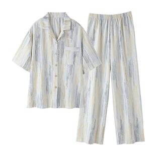 睡衣女夏季轻柔棉短袖长裤薄款夏天2026新款高级感夏款半袖家居服