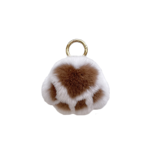 小猫爪獭兔毛皮草挂饰真毛绒包包挂件汽车钥匙扣配饰可爱爪子玩偶