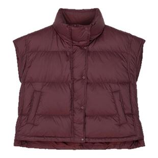 古木夕羊2024冬季纯色立领90鸭绒羽绒服女简约无袖蓬松保暖马甲