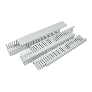 白色 PVC 细密齿明装工业电线走线槽配电箱电柜理线槽 整箱线槽