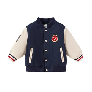 巴拉巴拉balaOne儿童羽绒服男童女童棒球服学院2025新款冬装外套