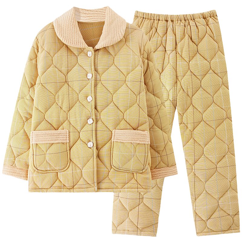 芬腾正品冬季女夹棉加厚家居服