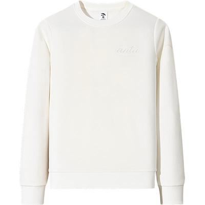 安踏女正肩加绒卫衣套头衫