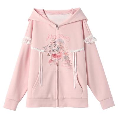 森女部落春秋女装粉色外套2025