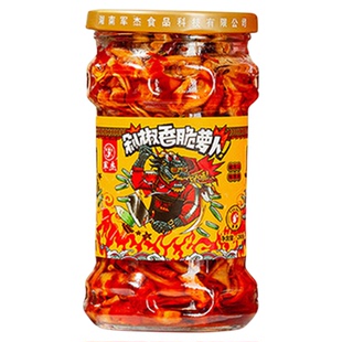 军杰茶油剁辣椒萝卜干开胃下饭菜湖南特产香脆萝卜条包邮280g瓶装