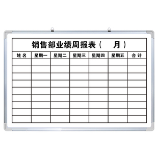 销售部业绩月报表 白板写字板定制内容定做小黑板车间工厂办公室可擦吸磁性大看板挂墙式免费设计支持定制
