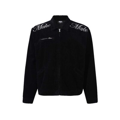 Makemore美式刺绣重磅灯芯绒夹克