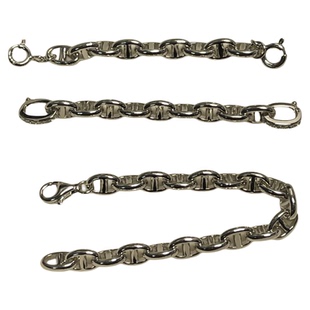 925纯银粗款实心猪鼻子日字链 珍珠项链延长链 DIY延长链