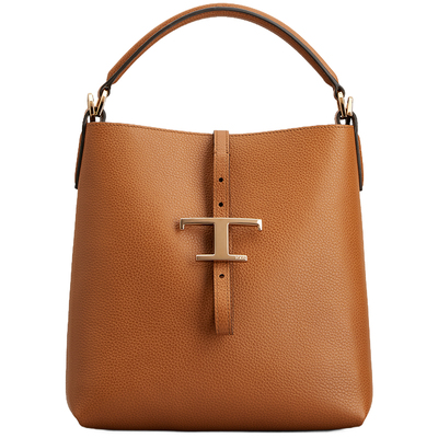 TOD'STTIMELESS迷你皮革水桶包