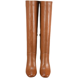 外贸原单大码真皮粗跟长靴女高筒靴及膝靴瘦腿长筒靴骑士靴女靴子