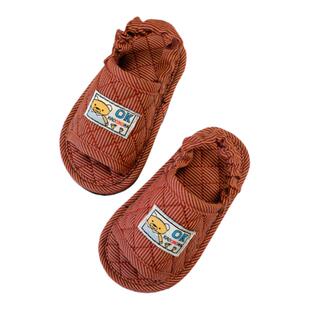 新款儿童纯棉松紧带学步居家布底静音防滑1-2-3岁室内家居地板拖