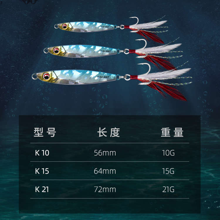 飞蚂蚁新品狂口铁板路亚饵来半打套装远投钓翘嘴鳡鱼鲈鱼神器假饵