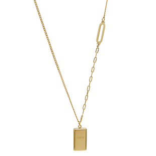 高定版 ZOXI不掉色暴富小金条项链轻奢小众金砖锁骨链2025年新款