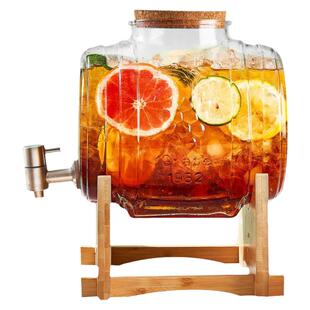 玻璃兑酒桶冰箱饮料桶果汁水果茶桶带龙头可乐桶容器泡酒桶啤酒桶