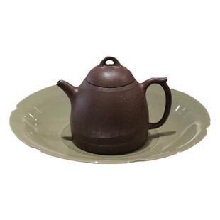 宜兴紫砂 黄龙山原矿陈腐老紫泥 纯手工秦权壶 文人小品115CC