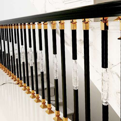 家居装修亚克力楼梯立柱简约奢华透明水晶护栏围栏扶手小柱轻奢