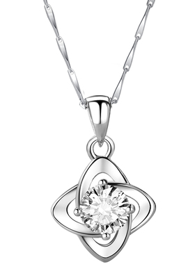 【一物一证】莫桑石项链999纯银