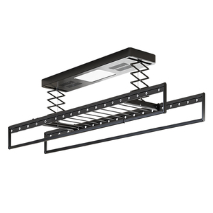 电动晾衣架遥控自动升降家用阳台智能声控烘干直杆衣被同晒2.4米