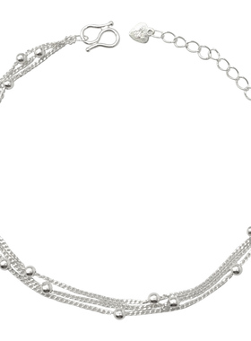 纯银手链三层足银手串女三生三世