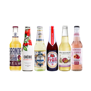 高性价比6瓶小甜酒组合 果味精酿啤酒西打茶酒 诱惑7号气泡酒礼盒