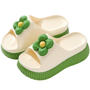 高跟拖鞋女夏季网红时尚花朵凉拖鞋厚底增高居家浴室防滑休闲百搭